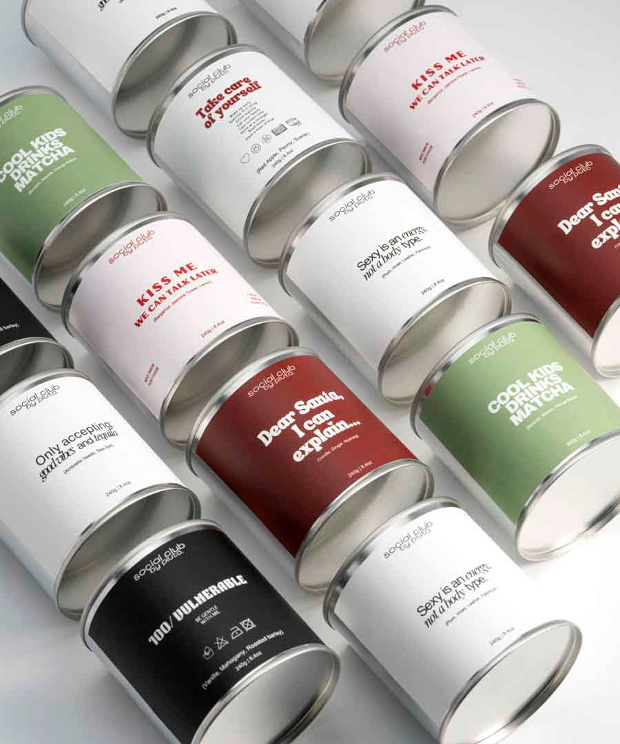 Buy 3, Get 1 candle set, Social Club statement candle by pluto. Dubai