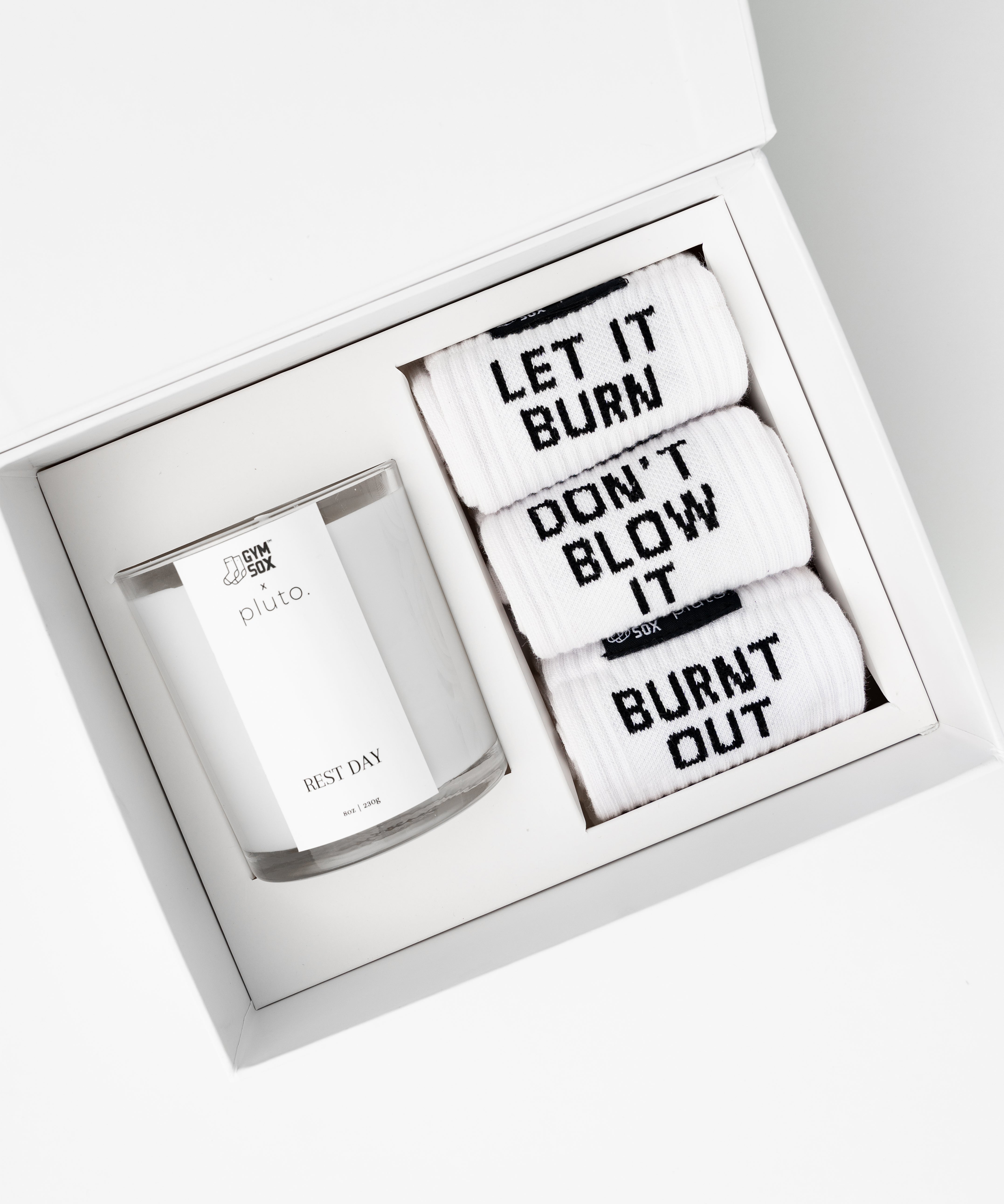 pluto x GymSox gift box, hand-poured soy wax candle in sculptural Eries bowl, pluto. Dubai