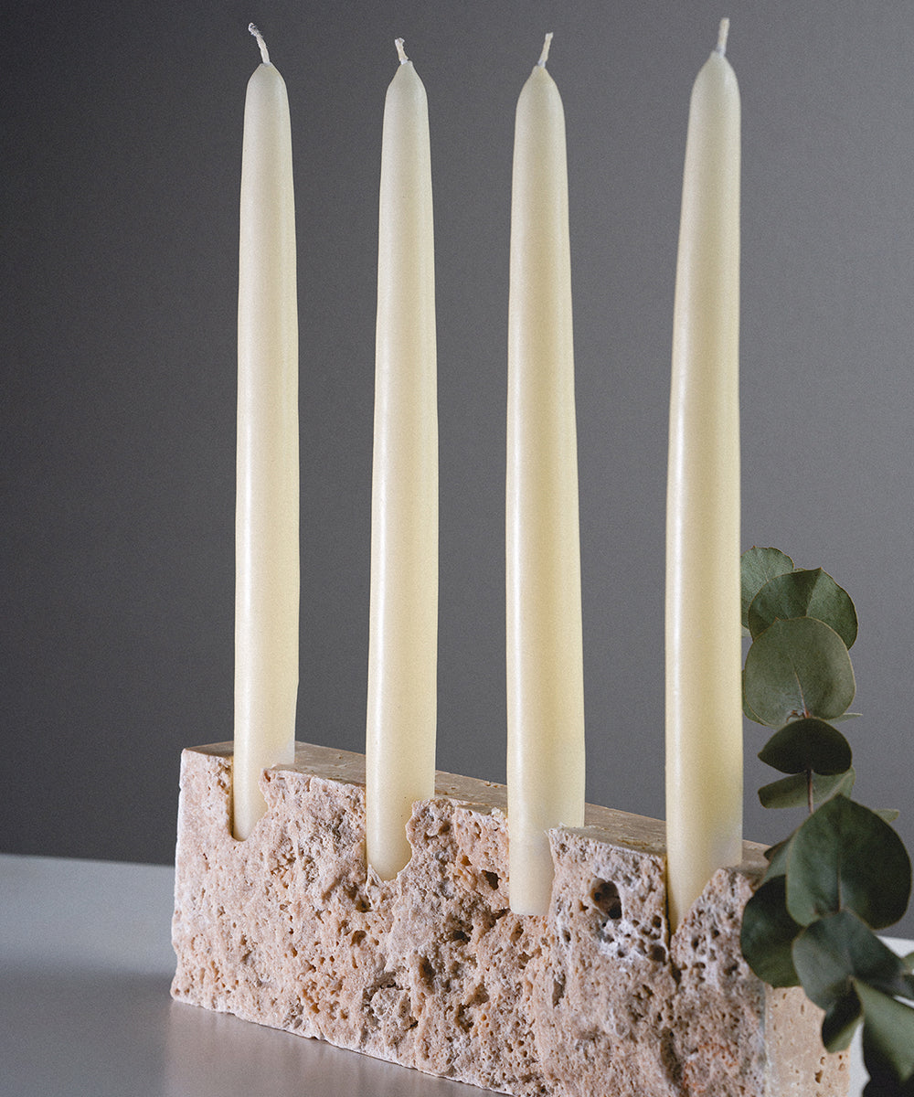 Thea - 4 Candle Holder - Rough Finish, hand-finished home decor by pluto. Dubai
