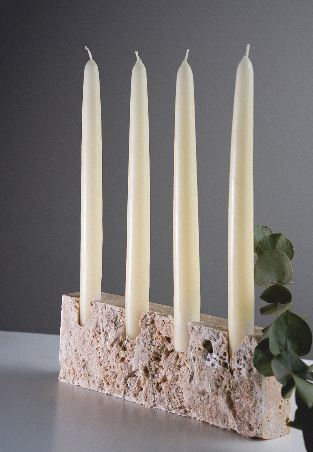 Thea - 4 Candle Holder - Rough Finish, hand-finished home decor by pluto. Dubai