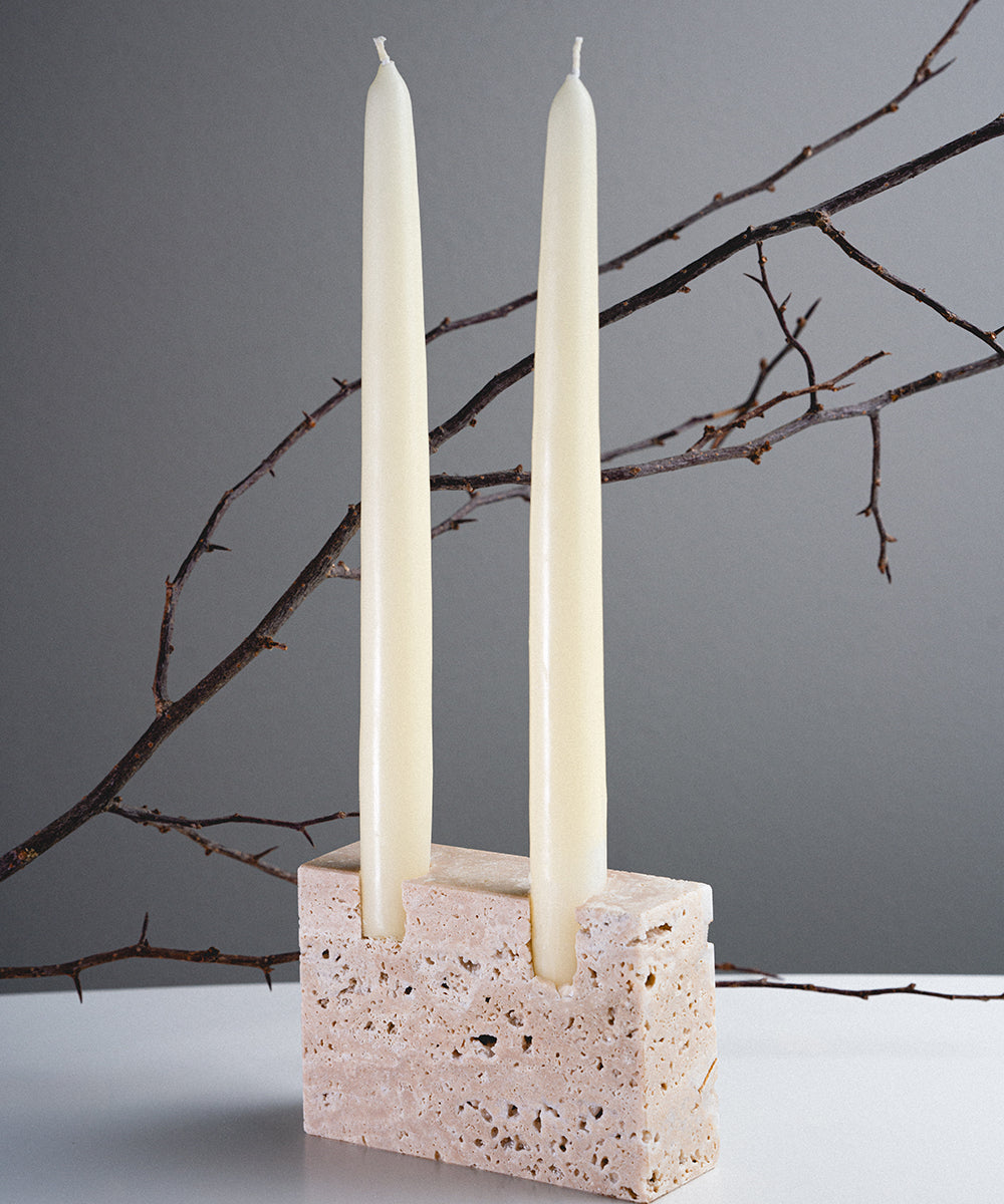 Thea - 2 candle holder - Smooth Finish, hand-finished home decor by pluto. Dubai