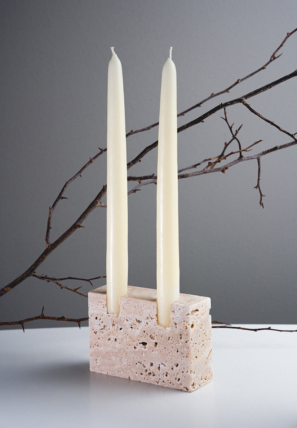 Thea - 2 candle holder - Smooth Finish, hand-finished home decor by pluto. Dubai