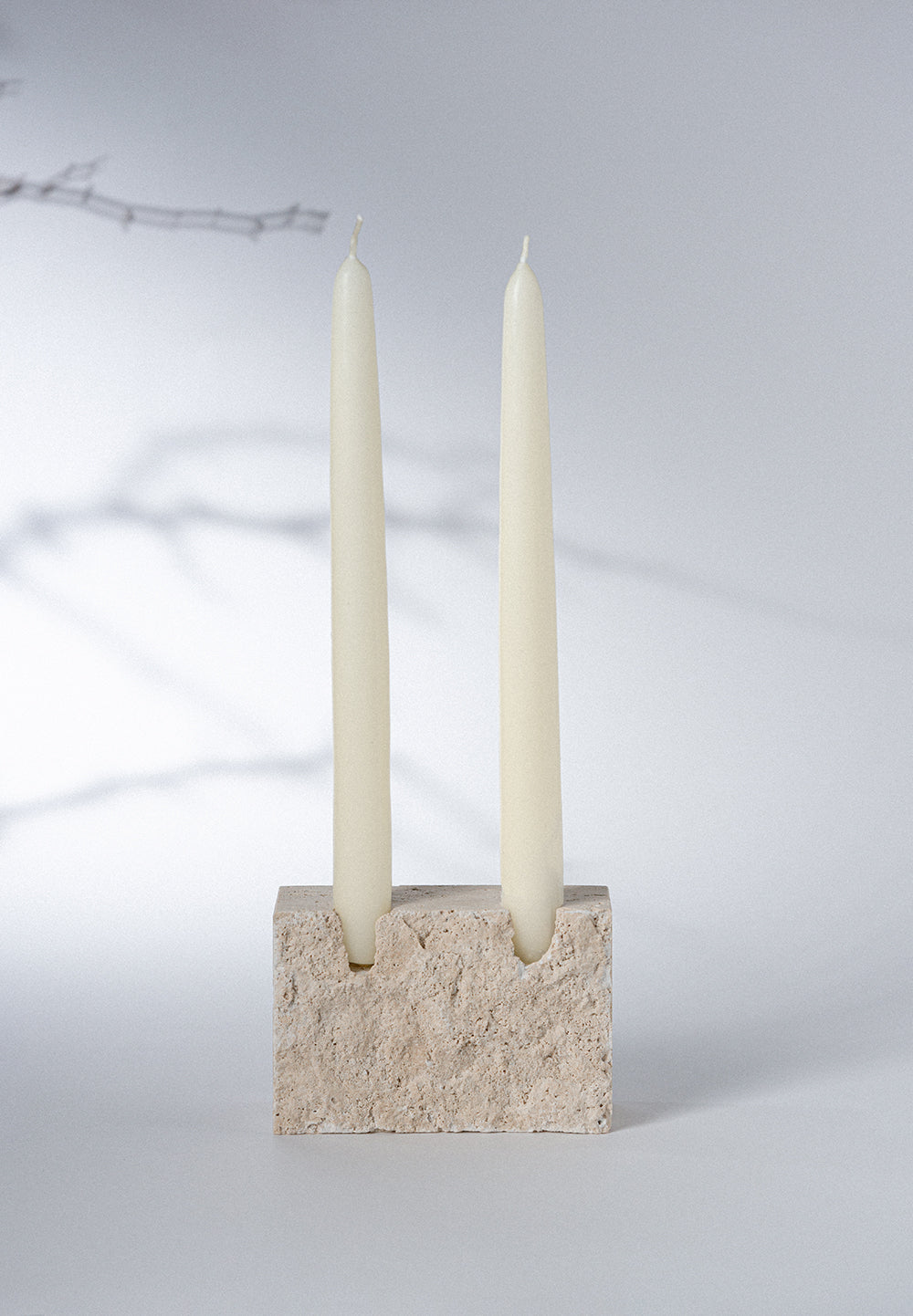Thea - 2 Candle Holder - Rough Finish, hand-finished home decor by pluto. Dubai
