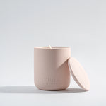 Amalfi Rosi, wooden wick soy wax candle, hand-poured in Dubai by pluto.
