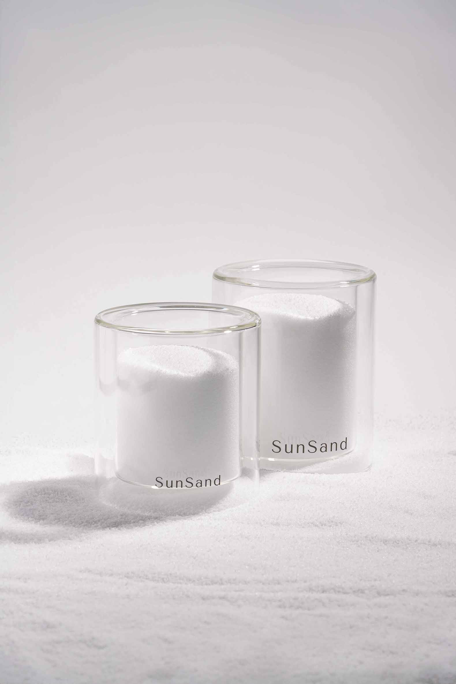 SunSand candle jar, sand-textured soy wax candle by pluto. Dubai