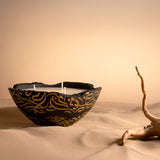 Layali Collection Eries candle in Black, hand-poured soy wax candle in sculptural Eries bowl, pluto. Dubai