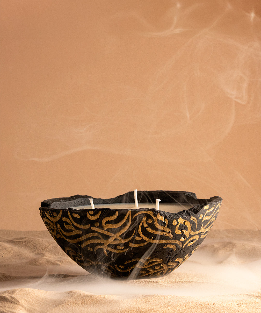 Layali Collection Eries candle in Black, Eries bowl candle by pluto., hand-finished in Dubai