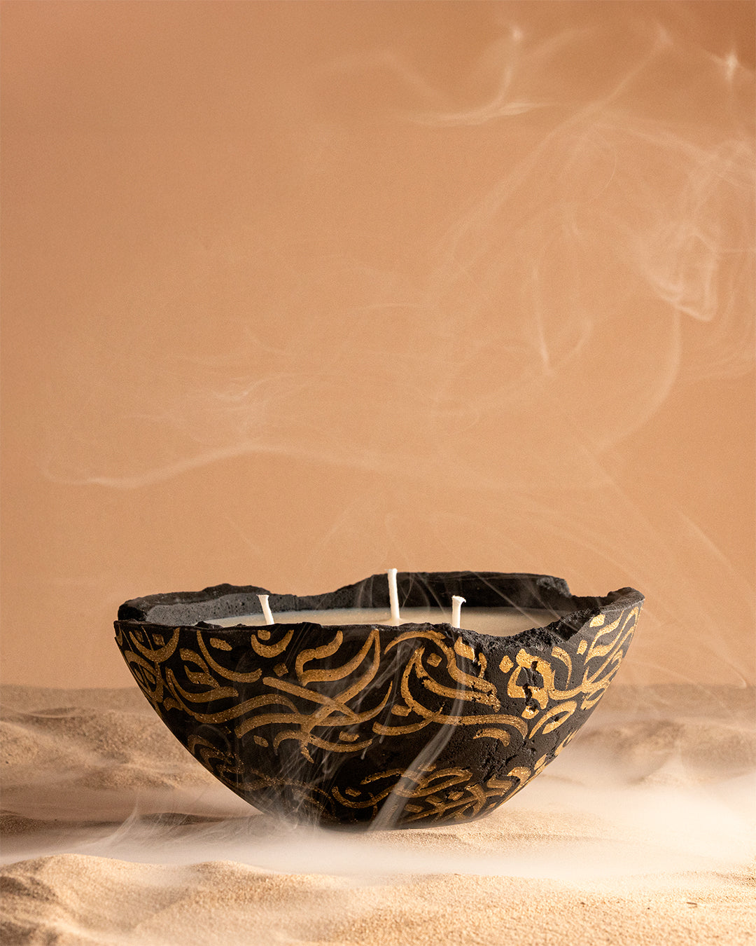 Layali Collection Eries candle in Black, Eries bowl candle by pluto., hand-finished in Dubai
