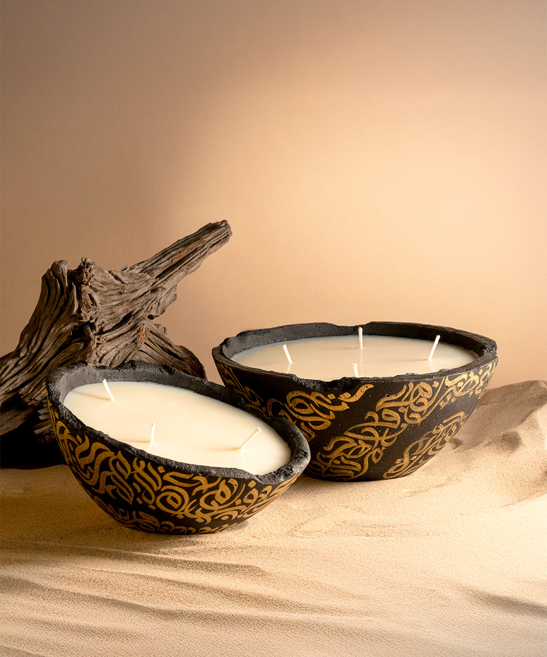 Layali Collection Eries candle in Black, Eries bowl candle by pluto., hand-finished in Dubai