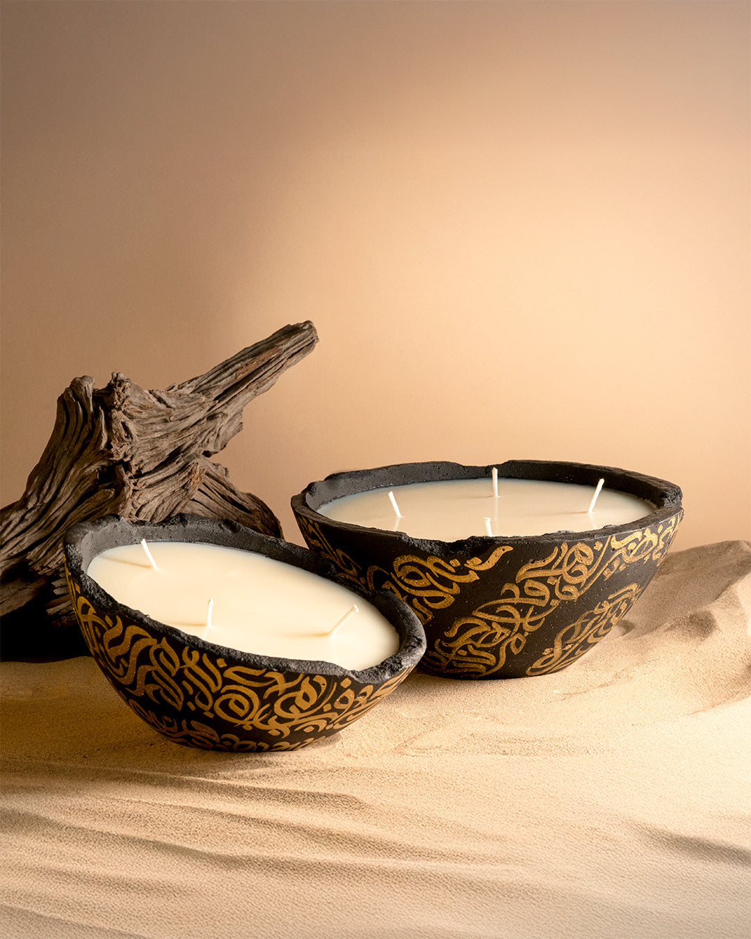 Layali Collection Eries candle in Black, Eries bowl candle by pluto., hand-finished in Dubai