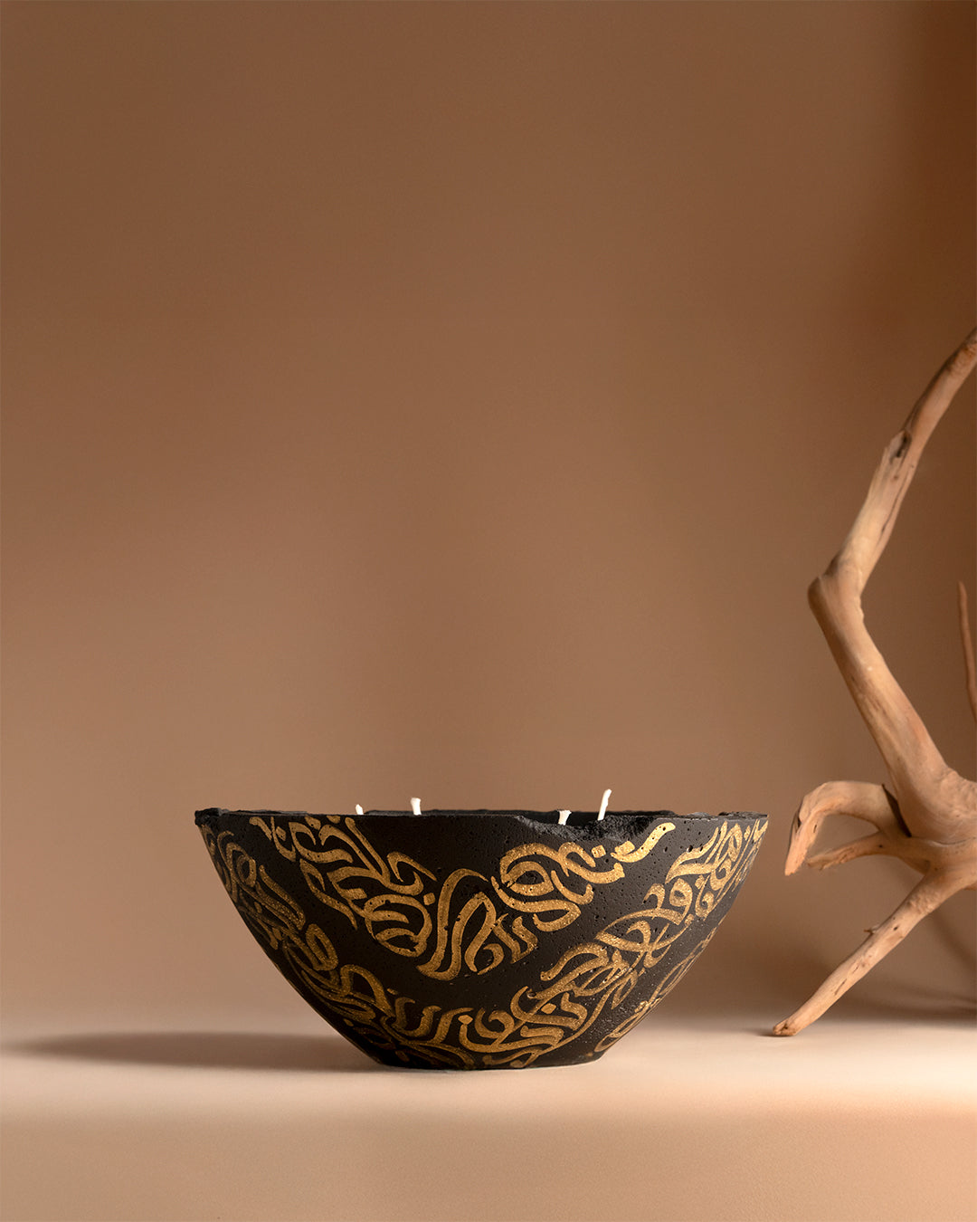 Layali Collection Eries candle in Black, Eries bowl candle by pluto., hand-finished in Dubai