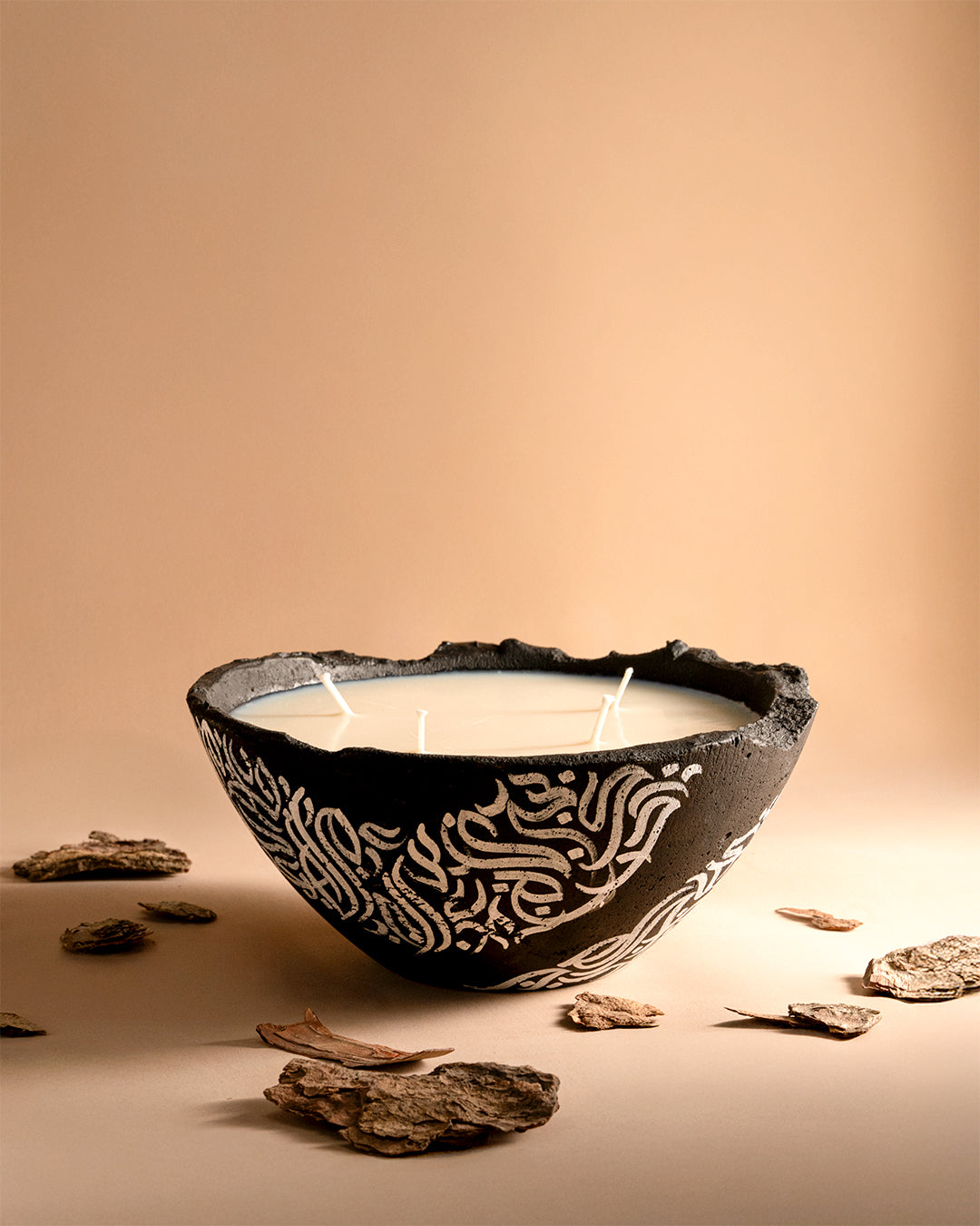 Layali Collection Eries candle in Black, Eries bowl candle by pluto., hand-finished in Dubai