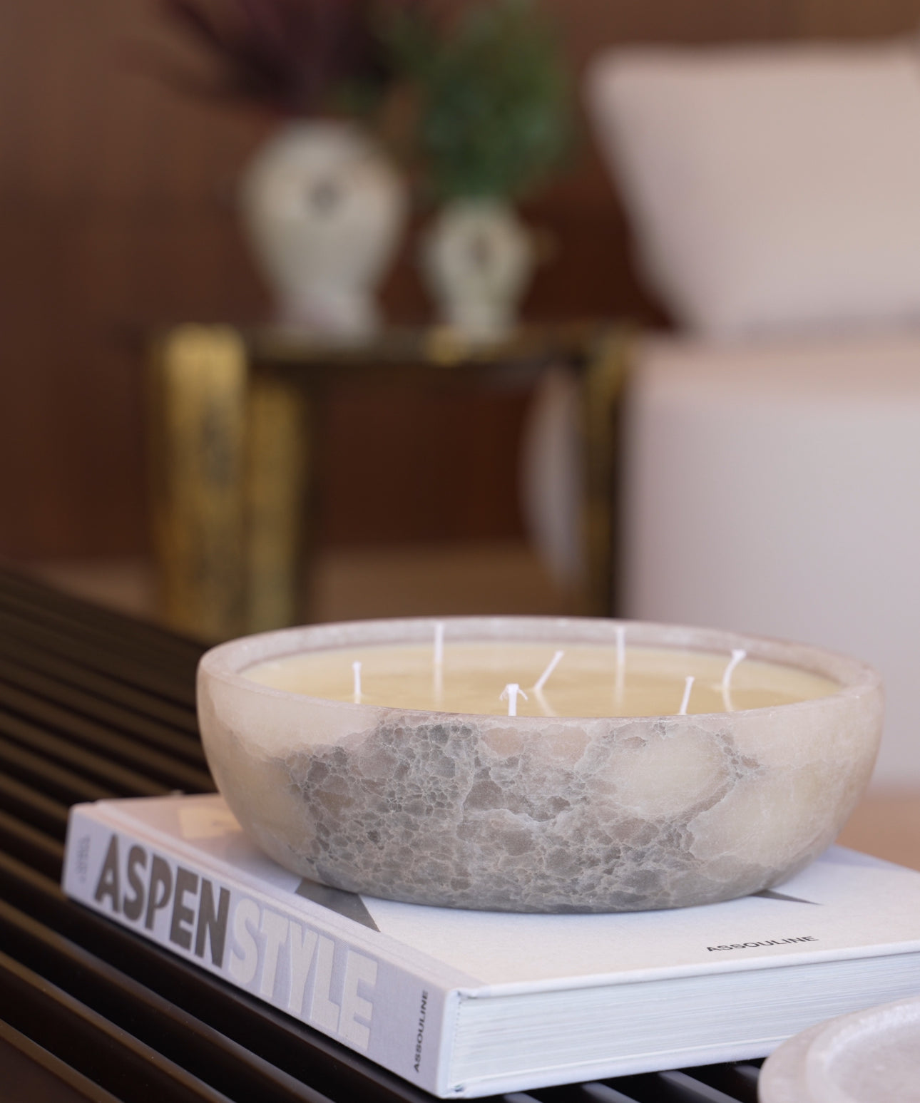 Agave marble candle, hand-finished home decor by pluto. Dubai