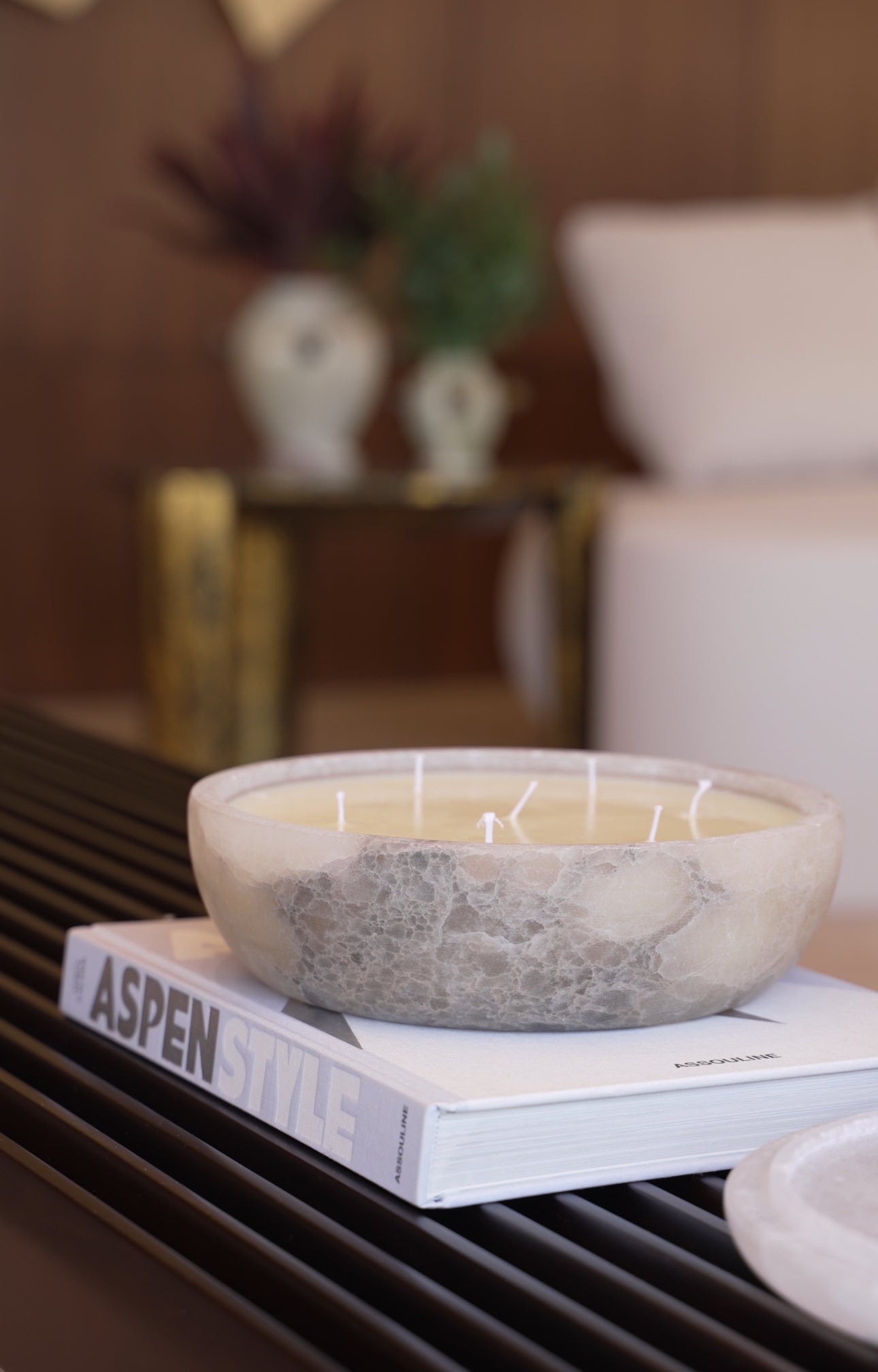 Agave marble candle, hand-finished home decor by pluto. Dubai