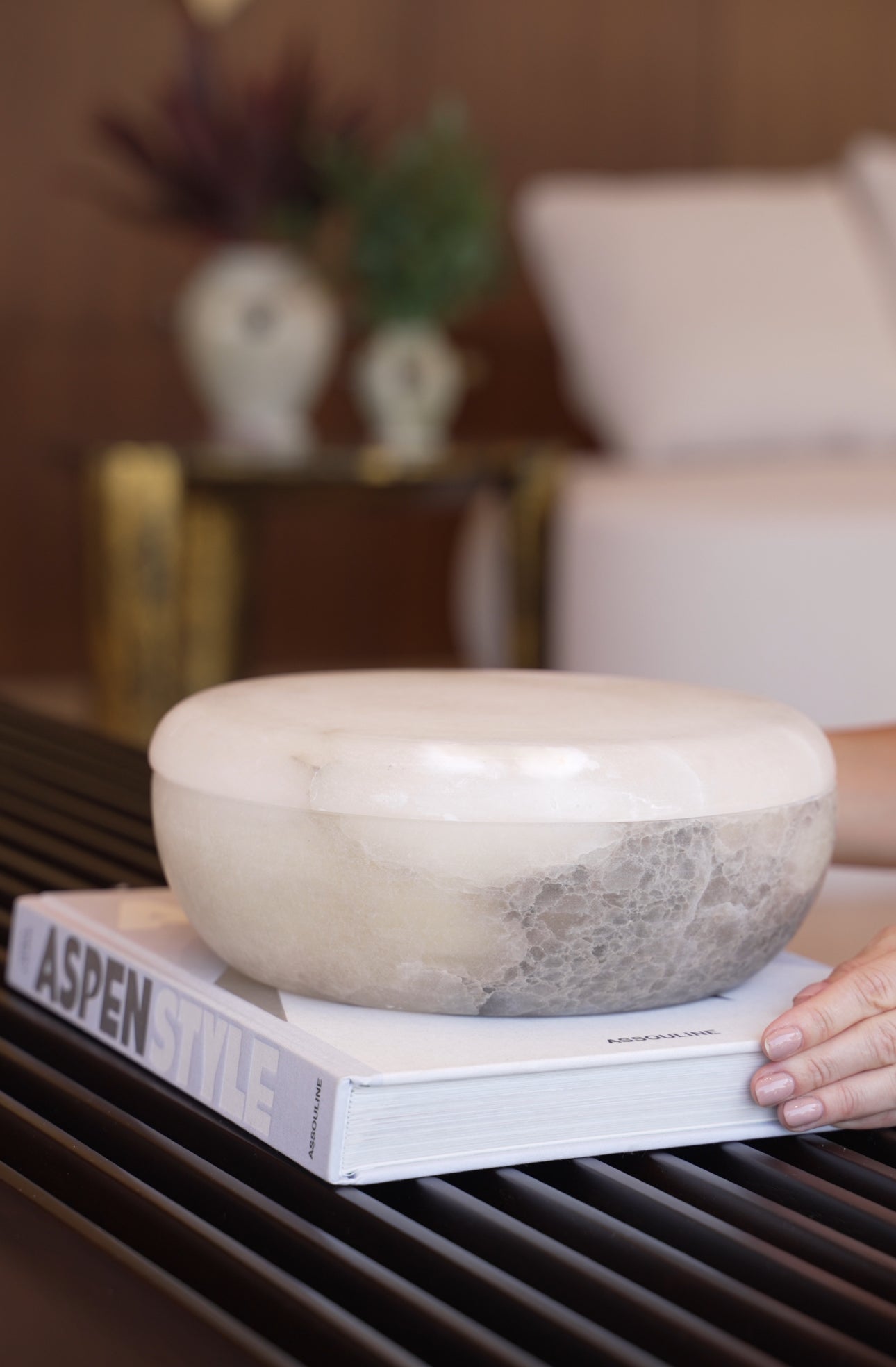 Agave marble candle, hand-finished home decor by pluto. Dubai