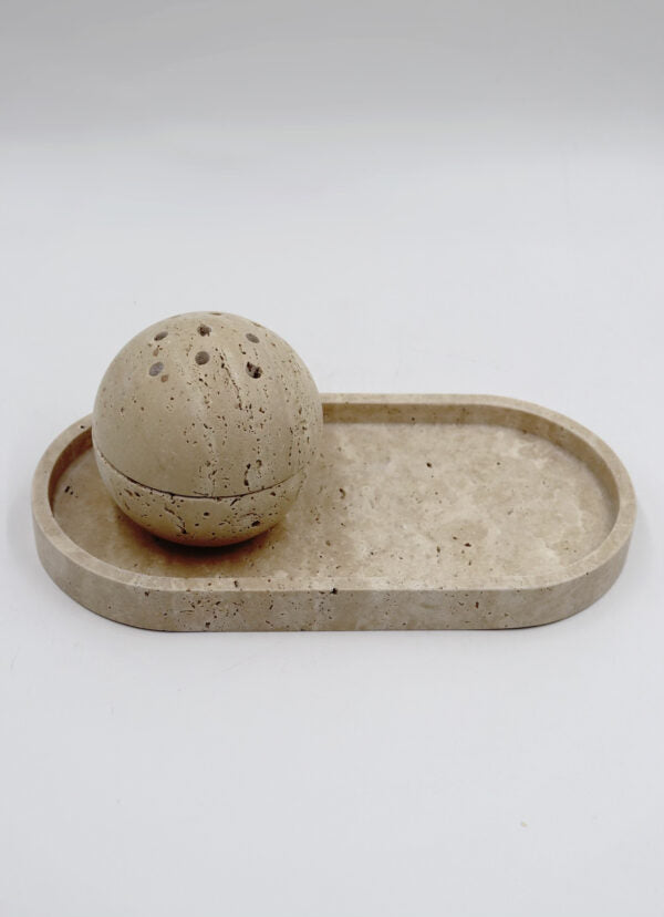 Mariam - Oval marble tray, hand-finished home decor by pluto. Dubai
