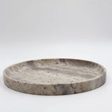 Kastanos- silver travertine tray, hand-finished home decor by pluto. Dubai