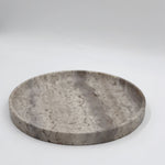 Kastanos- silver travertine tray, hand-finished home decor by pluto. Dubai