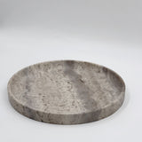 Kastanos- silver travertine tray, hand-finished home decor by pluto. Dubai