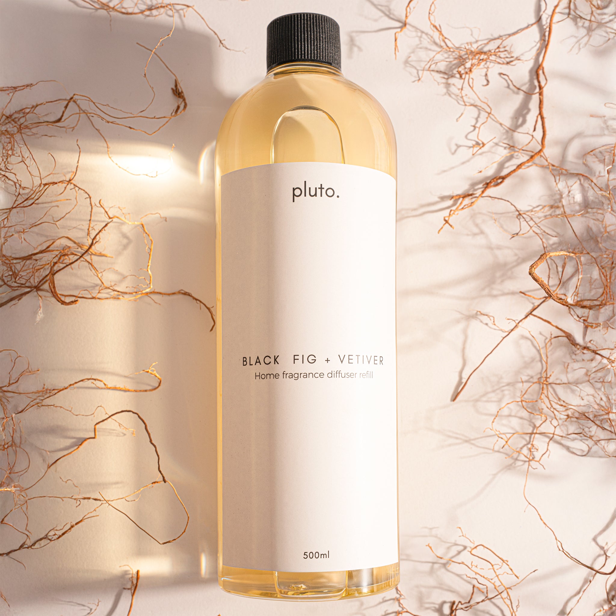 Black Fig + Vetiver Reed Diffuser Refill, 100ml refill oil for pluto. reed diffusers, Dubai