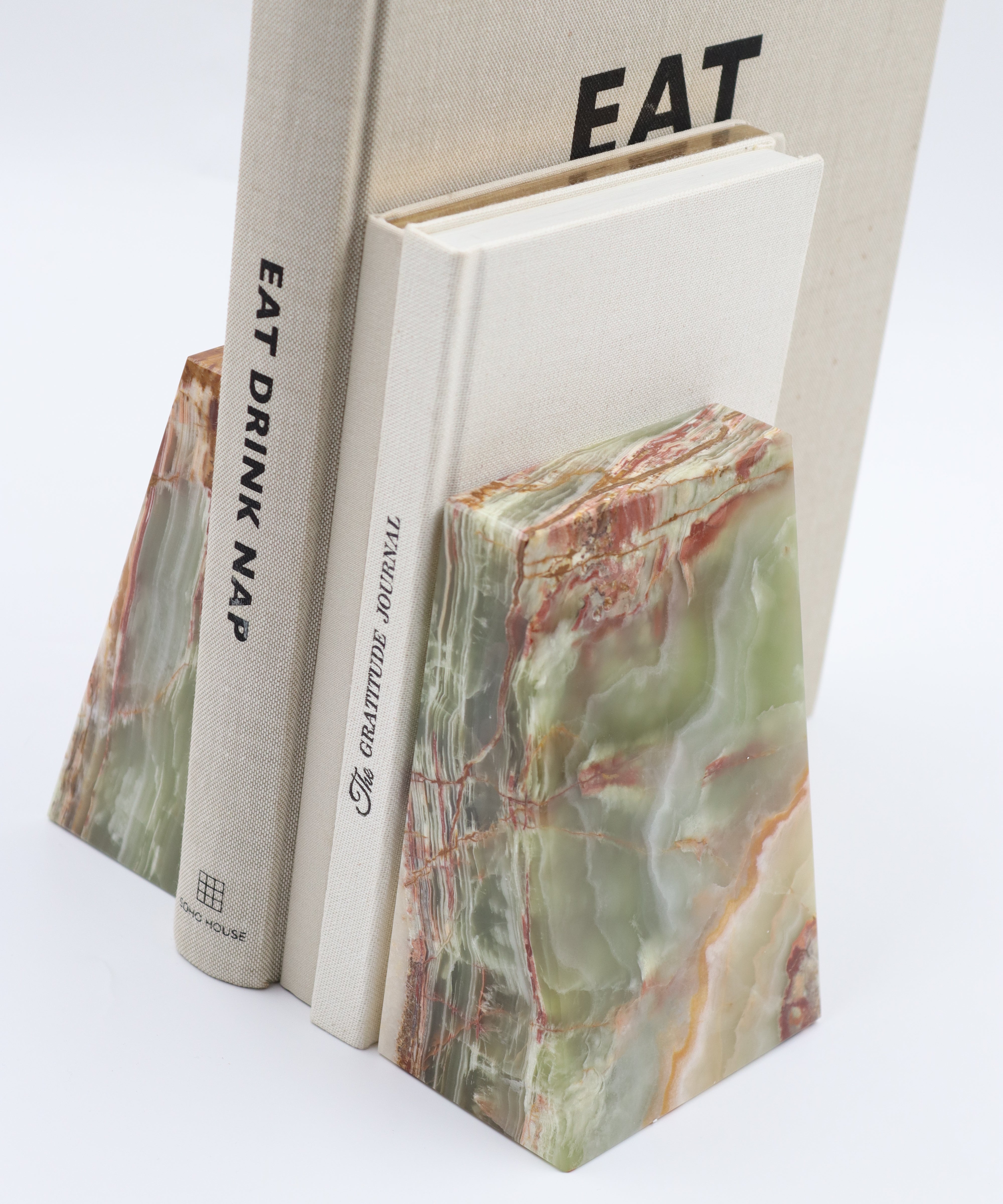 Green onyx bookends, hand-finished home decor by pluto. Dubai