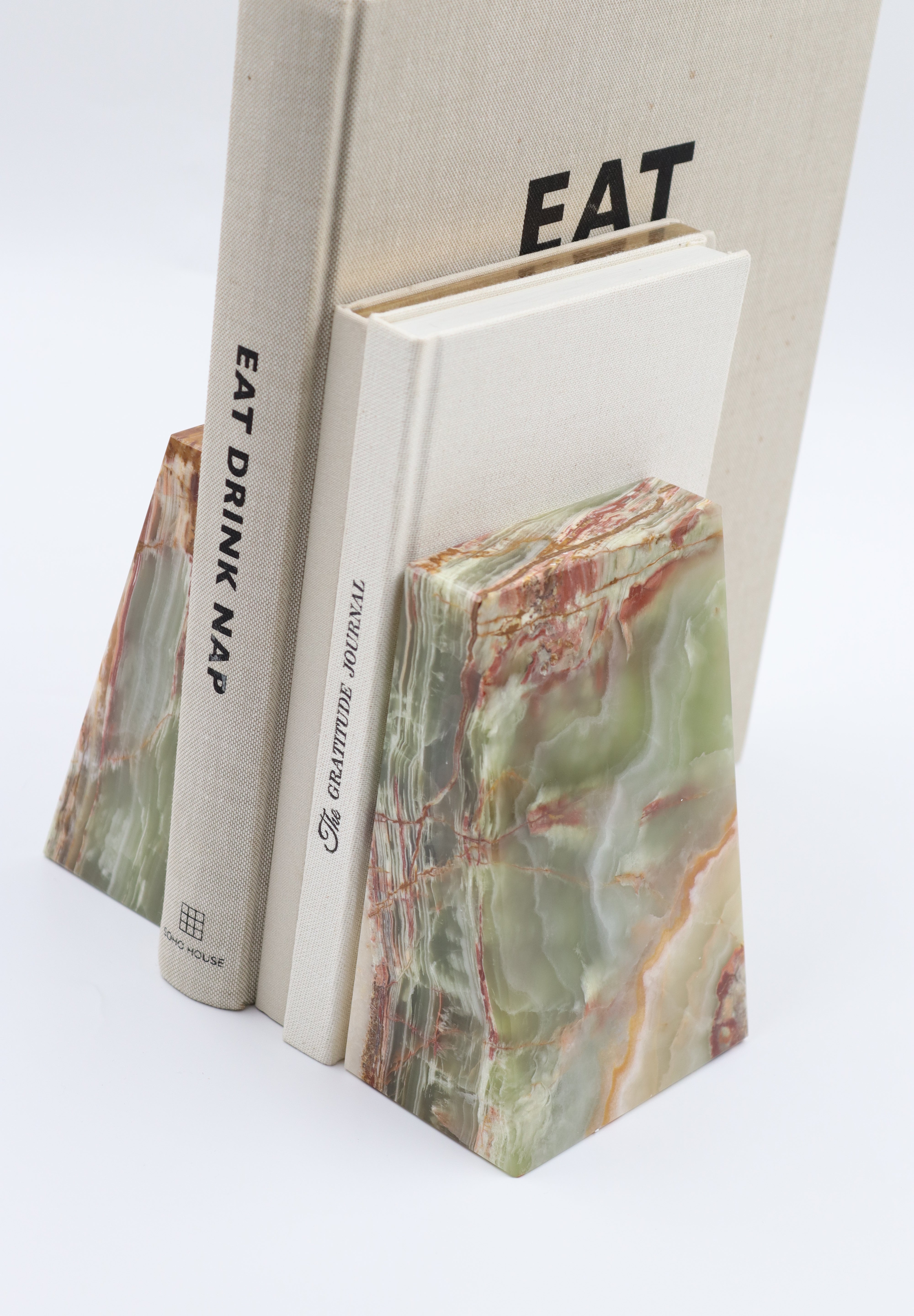 Green onyx bookends, hand-finished home decor by pluto. Dubai