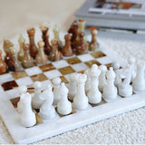 Ariana Marble & Onyx chess board, hand-finished home decor by pluto. Dubai