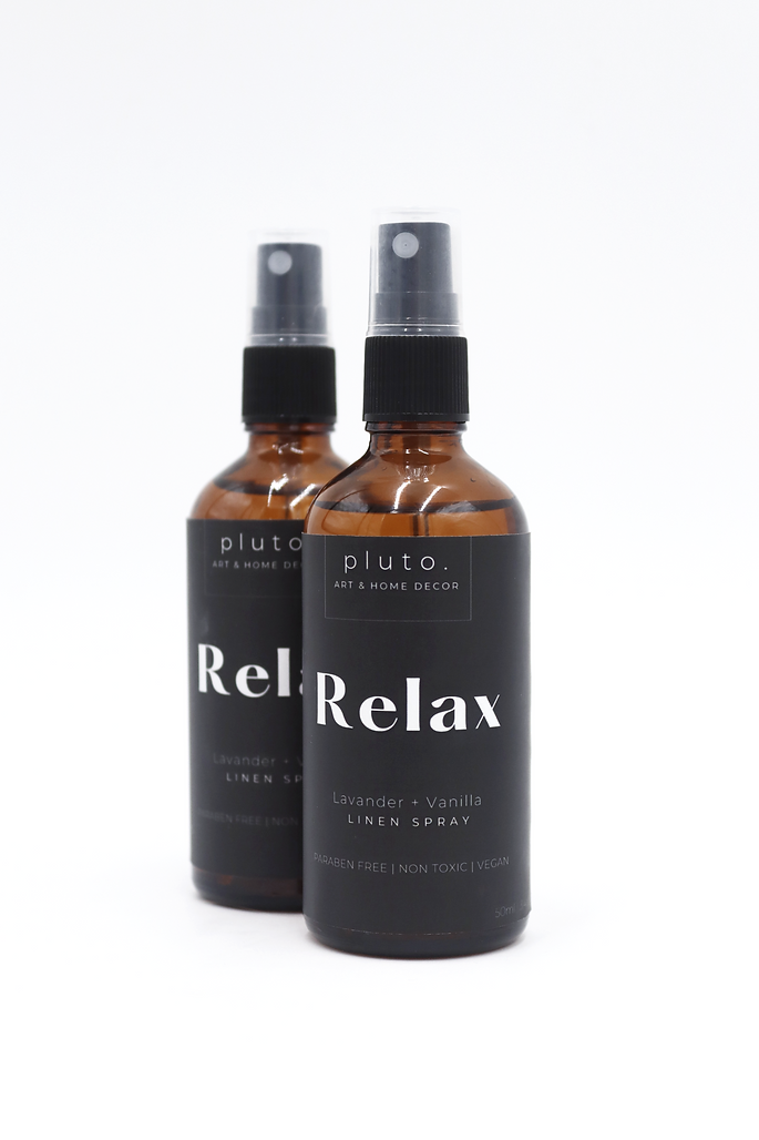 Linen spray ' Relax', hand-blended linen spray by pluto. Dubai
