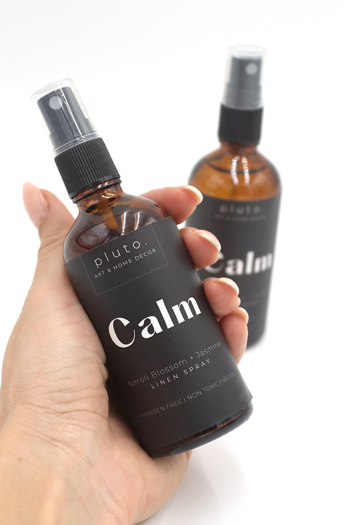 Linen spray ' Calm ', hand-blended linen spray by pluto. Dubai