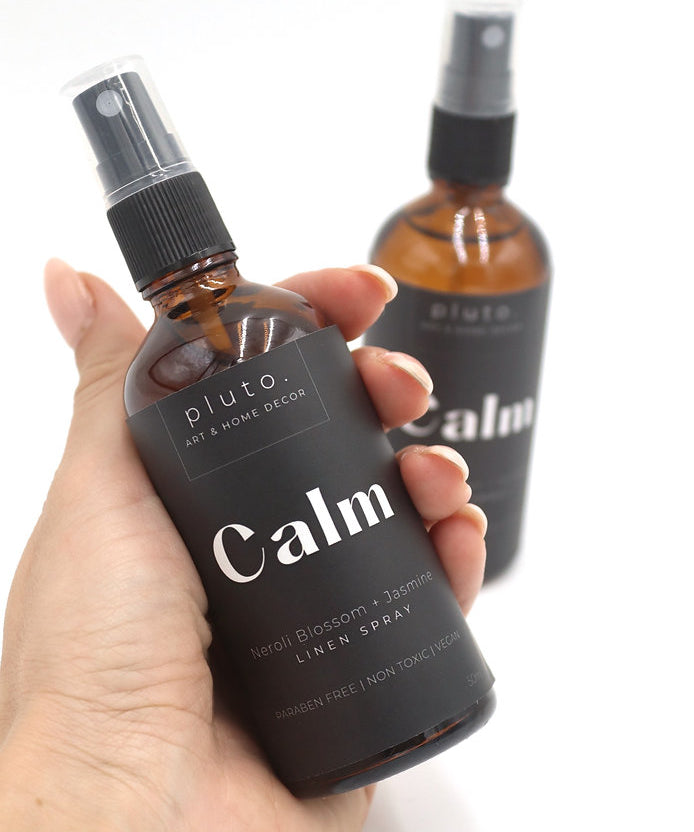 Linen spray ' Calm ', hand-blended linen spray by pluto. Dubai