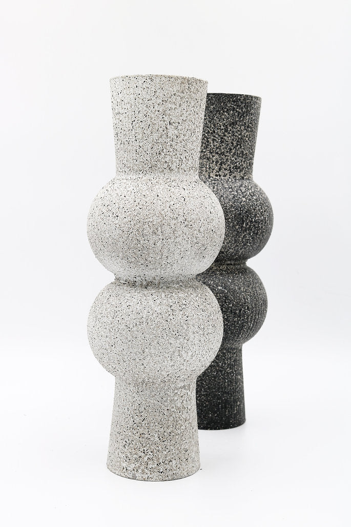 Charon vase in Stone, hand-finished sculptural vase by pluto. Dubai