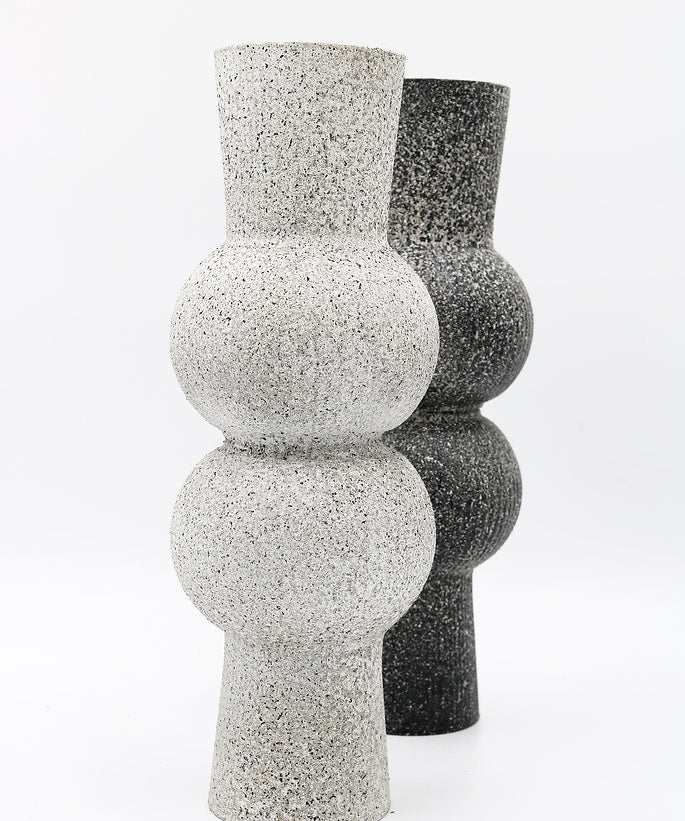 Charon vase in Stone, hand-finished sculptural vase by pluto. Dubai