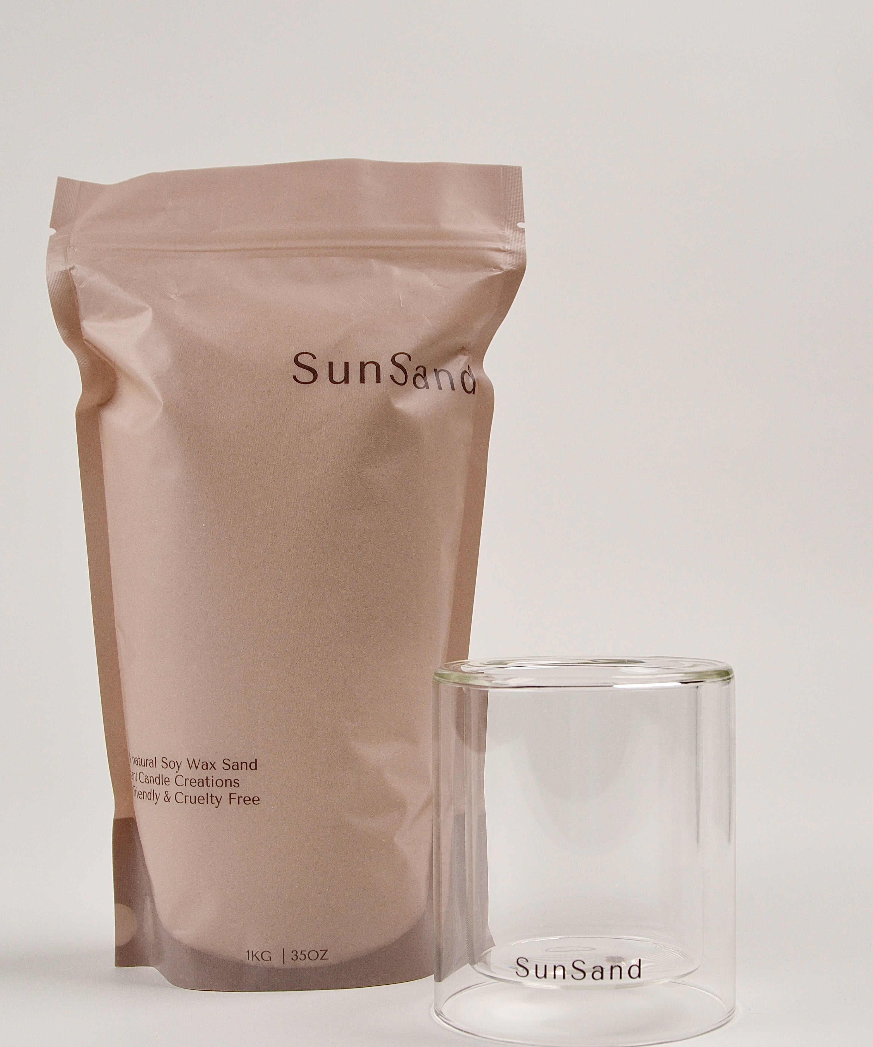 Gobi set, sand-textured soy wax candle by pluto. Dubai