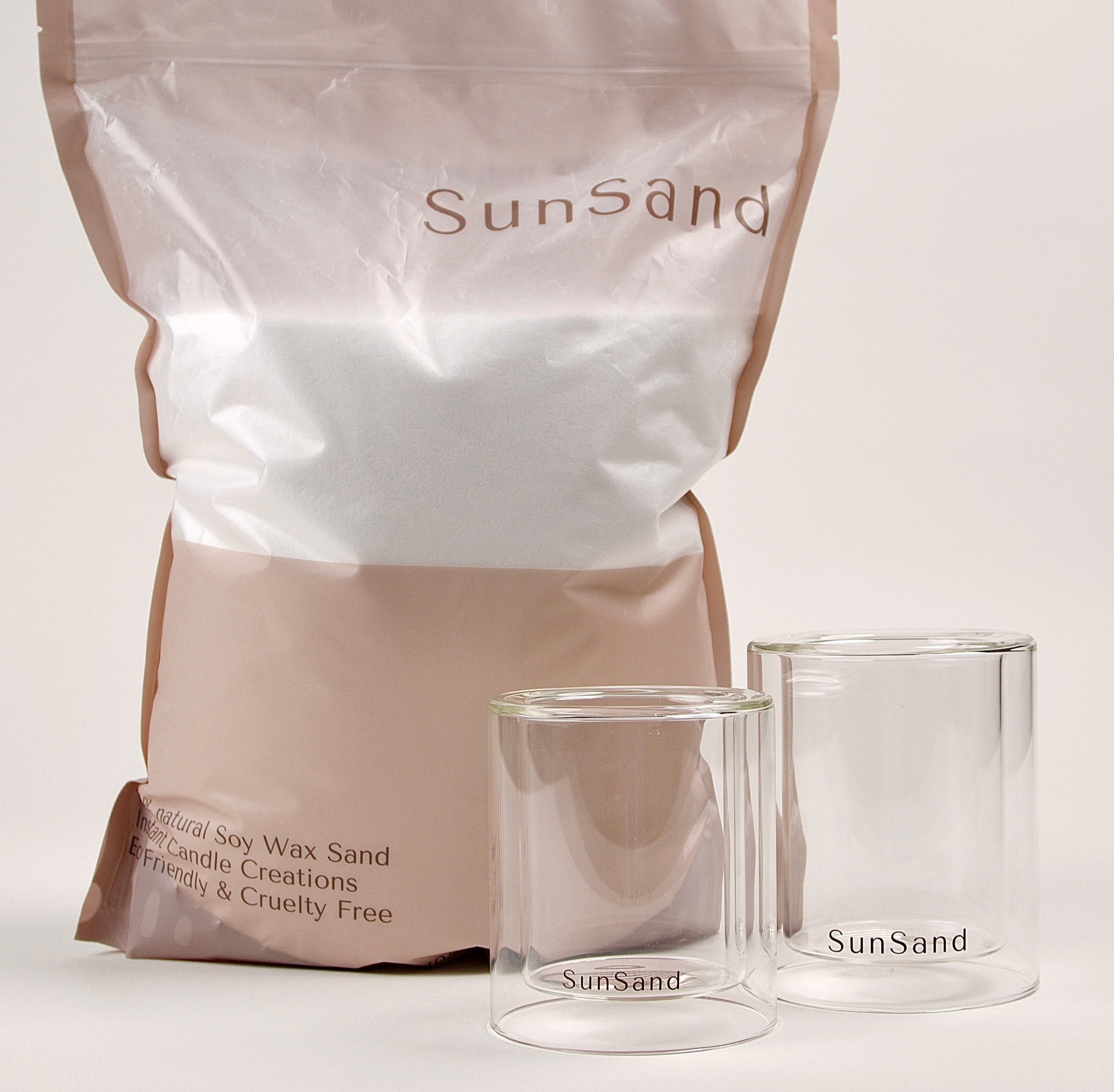 Sahara set, sand-textured soy wax candle by pluto. Dubai