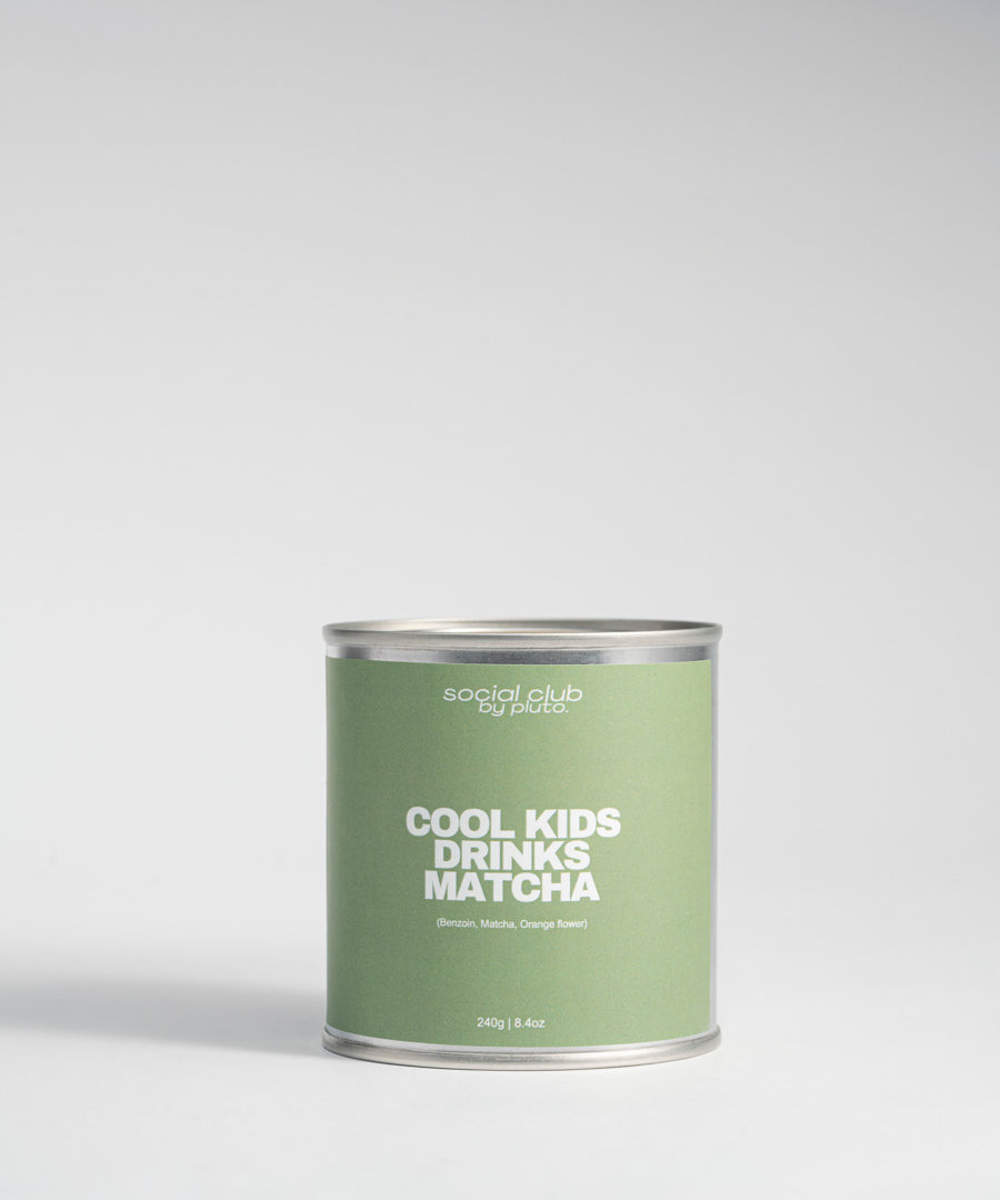 COOL KIDS DRINKS MATCHA, Social Club statement candle by pluto. Dubai