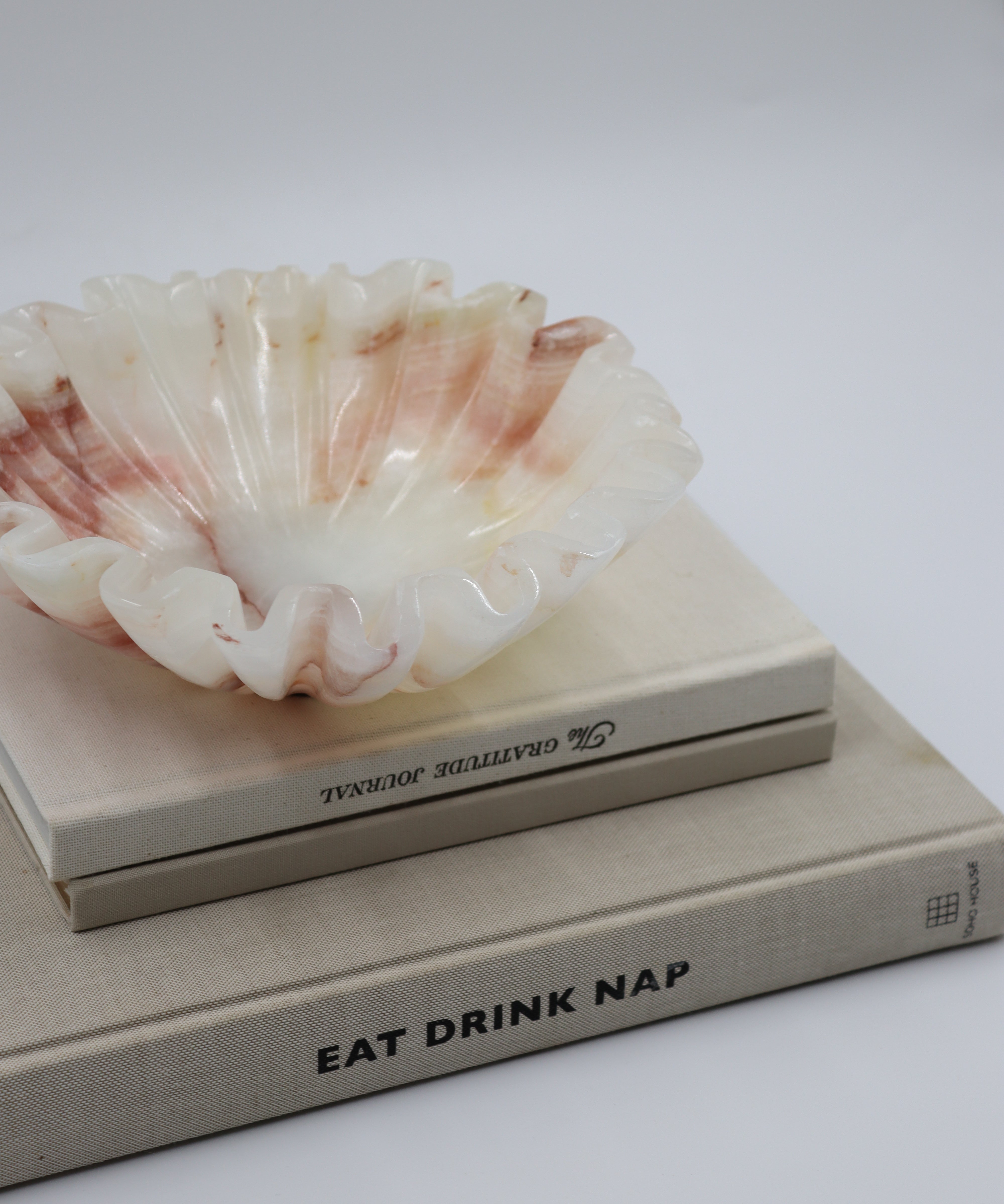 Alicia ruffle onyx bowl, hand-finished sculptural vase by pluto. Dubai
