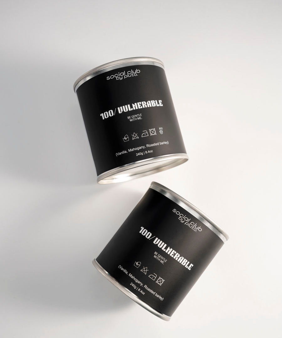 100% Vulnerable, Social Club statement candle by pluto. Dubai